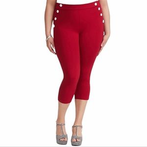 Torrid Retro Chic Red Capri cigarette pants size 16